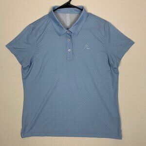 Rhoback Women's Blue Polka Dot Polo Large